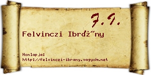 Felvinczi Ibrány névjegykártya